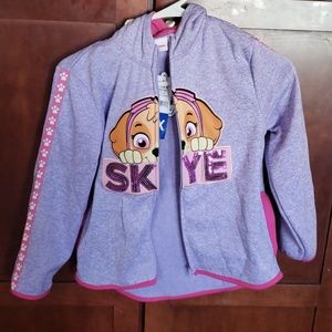 NWT Girls Hooded Paw Patrol Full Zip Sweatshirt